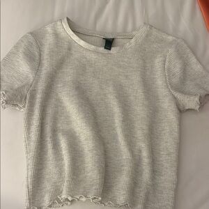Women's Gray Ribbed Top